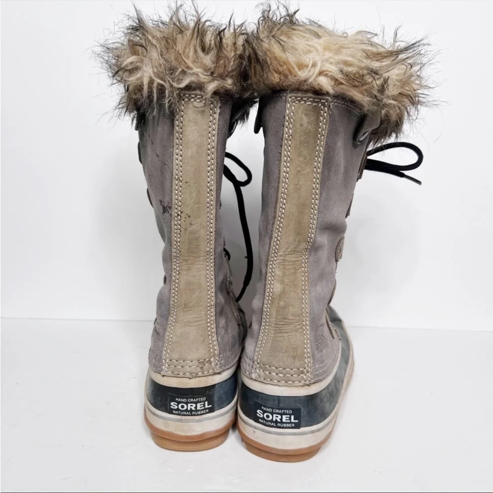 Sorel Joan of Arctic Winter Snow Boots Fur Trim Size 7 Women’s Tan Suede